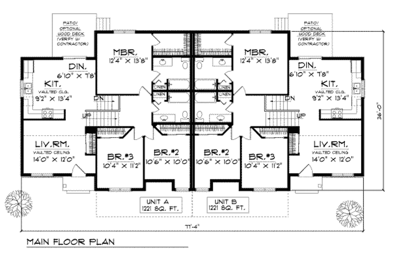 Home Plan - Floor Plan - Main Floor for Traditional House Plan #70-743 - 3 bed, 2.5 bath