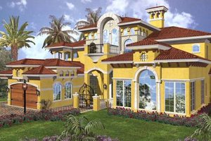 Mediterranean Exterior - Front Elevation Plan #420-182