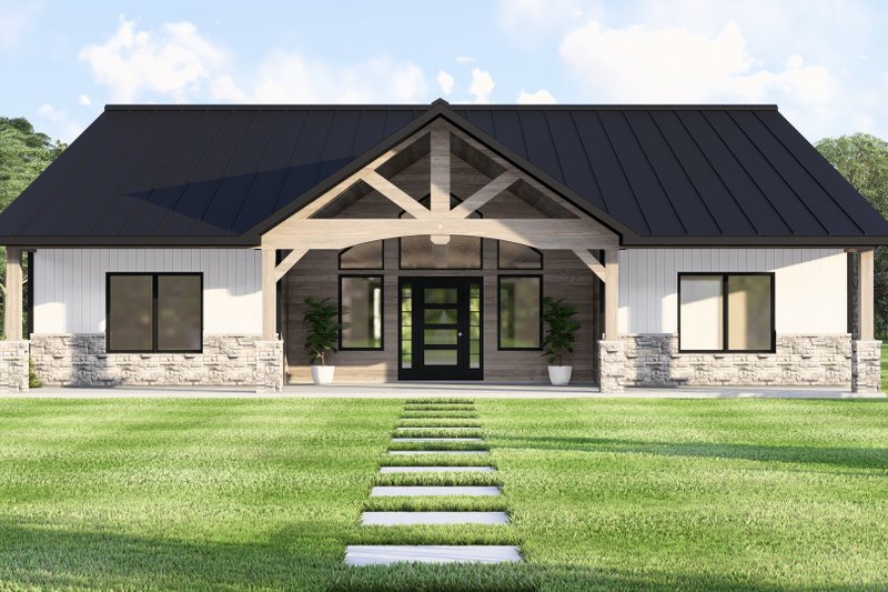 Barndominium Style House Plan - 4 Beds 2 Baths 2180 Sq/Ft Plan #1064-412 Exterior