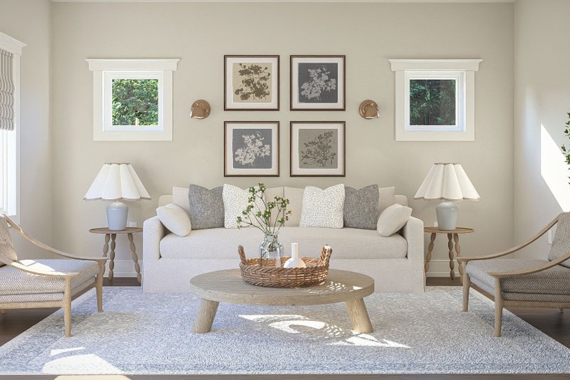 House Blueprint - Interior - Family Room 1 for European House Plan #455-749 - 3 bed, 2.5 bath