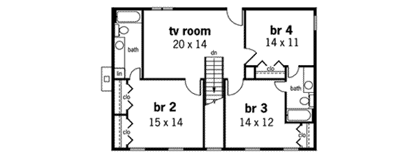 House Design - Southern Floor Plan - Upper Floor Plan #45-157