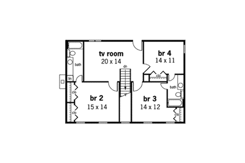 Home Plan - Floor Plan - Upper Floor for Southern House Plan #45-157 - 4 bed, 3.5 bath