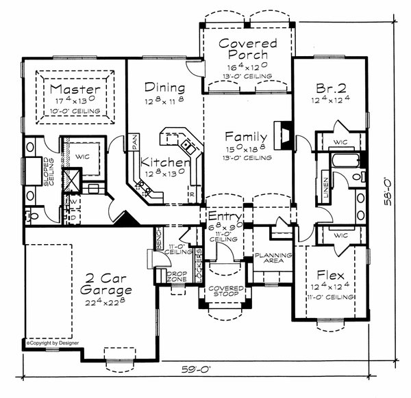 House Plan Design - Traditional Floor Plan - Main Floor Plan #20-1823