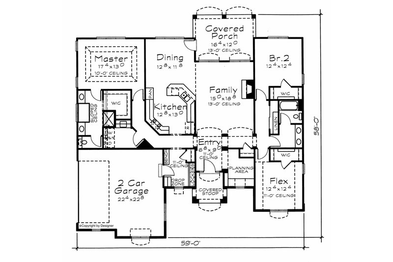 Home Plan - Floor Plan - Main Floor for Traditional House Plan #20-1823 - 3 bed, 2 bath
