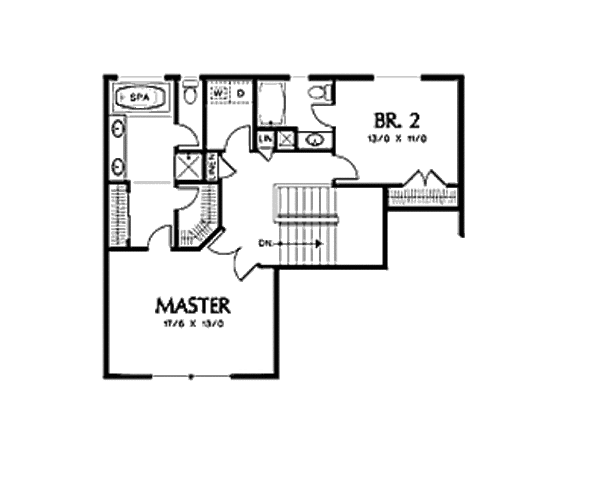 House Plan Design - European Floor Plan - Upper Floor Plan #48-400