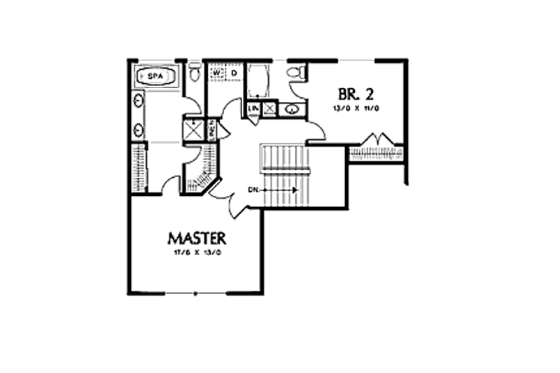 Home Plan - Floor Plan - Upper Floor for European House Plan #48-400 - 3 bed, 3 bath