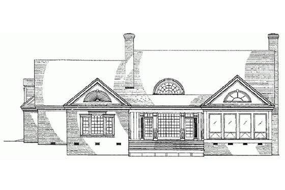 Exterior - Rear Elevation for Southern House Plan #137-185 - 4 bed, 3 bath