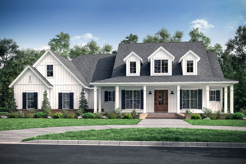 Dream House Plan - Farmhouse Exterior - Front Elevation Plan #430-175