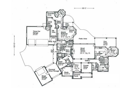 Floor Plan - Main Floor for European House Plan #310-670 - 5 bed, 5 bath