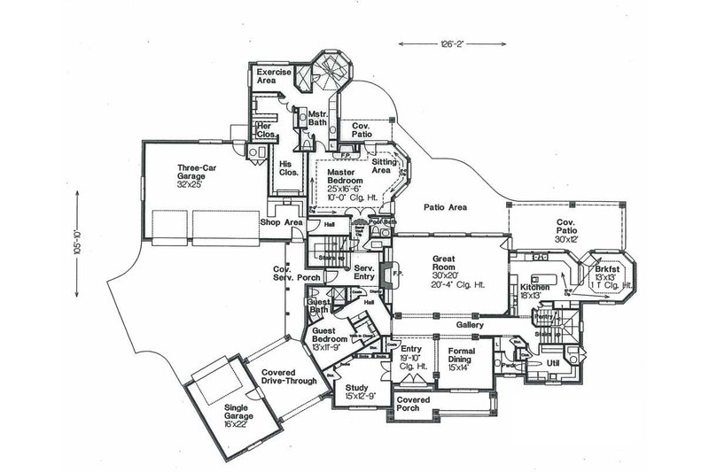 Architectural House Design - Floor Plan - Main Floor for European House Plan #310-670 - 5 bed, 5 bath