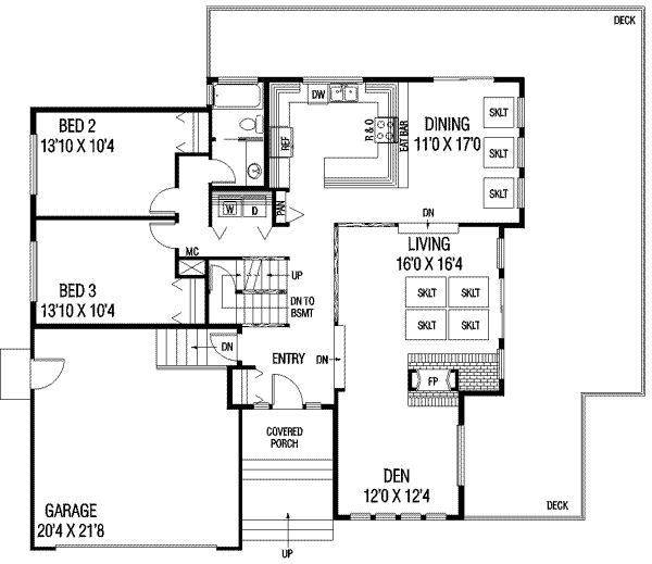 Architectural House Design - Contemporary Floor Plan - Main Floor Plan #60-110