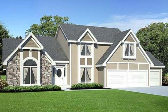 Exterior - Front Elevation for Traditional House Plan #312-315 - 4 bed, 3.5 bath