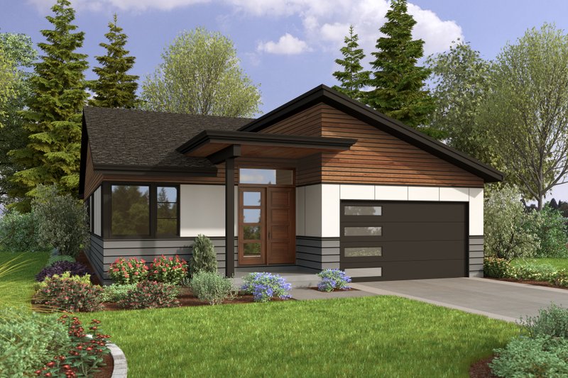 Home Plan - Contemporary Exterior - Front Elevation Plan #48-1046