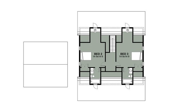 Floor Plan - Upper Floor for Farmhouse House Plan #497-8 - 3 bed, 3.5 bath