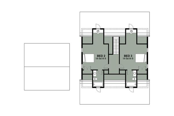 House Blueprint - Farmhouse Floor Plan - Upper Floor Plan #497-8