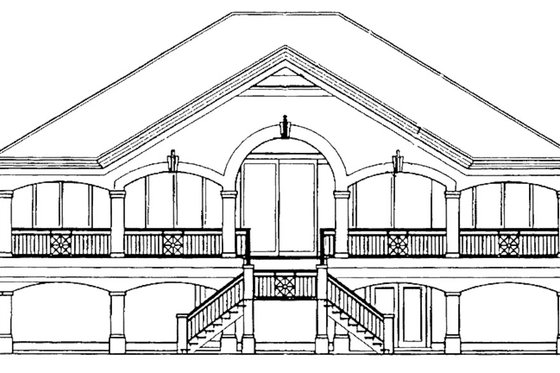 Exterior - Rear Elevation 1 for Mediterranean House Plan #930-161 - 3 bed, 3 bath
