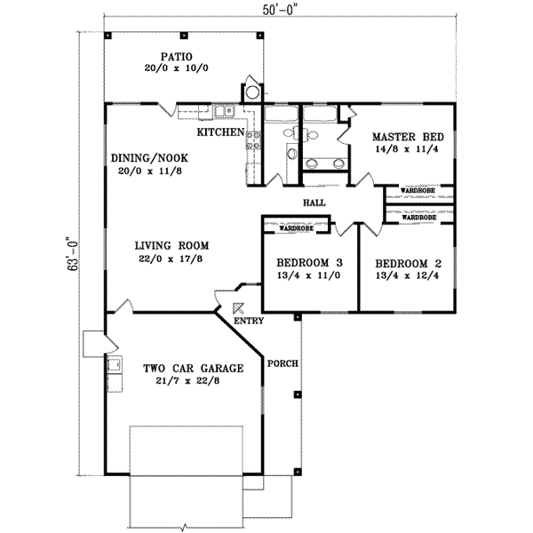 Adobe / Southwestern Floor Plan - Main Floor Plan #1-404