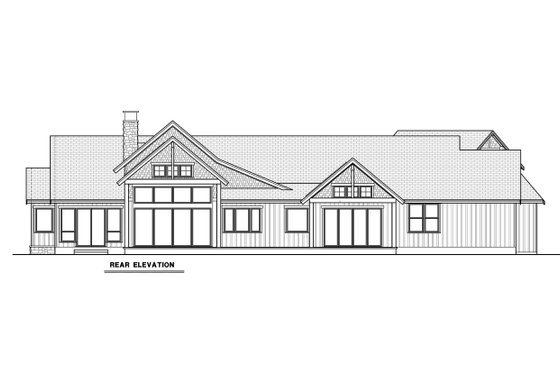 Exterior - Rear Elevation 1 for Farmhouse House Plan #1070-231 - 3 bed, 3 bath