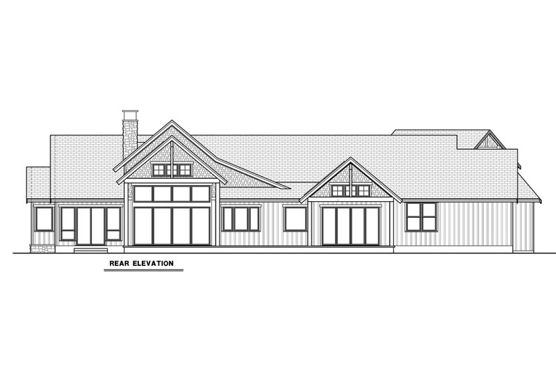 Dream House Plan - Exterior - Rear Elevation 1 for Farmhouse House Plan #1070-231 - 3 bed, 3 bath