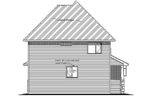 Exterior - Rear Elevation for Country House Plan #18-291 - 4 bed, 3 bath