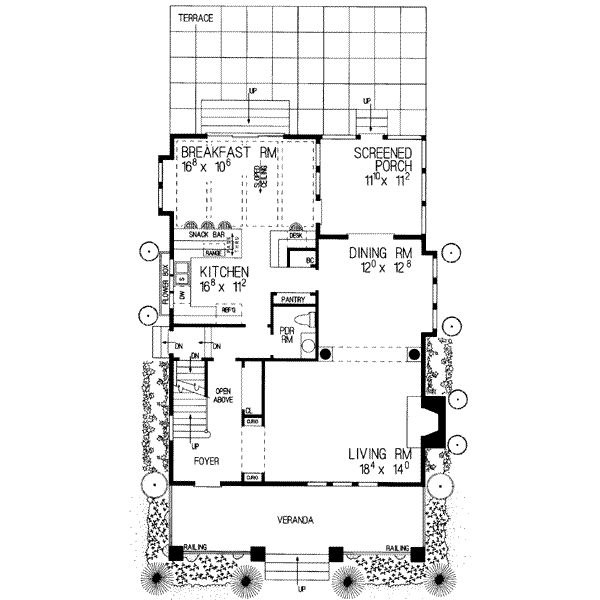 Cottage Floor Plan - Main Floor Plan #72-126