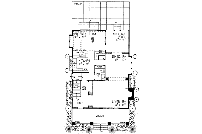 Home Plan - Floor Plan - Main Floor for Cottage House Plan #72-126 - 3 bed, 2.5 bath