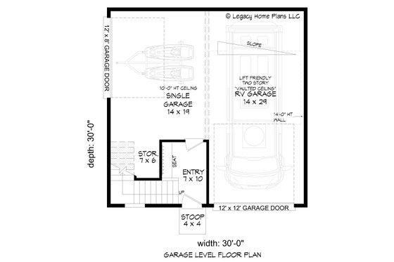 Floor Plan - Main Floor for Contemporary House Plan #932-959, 0 bath