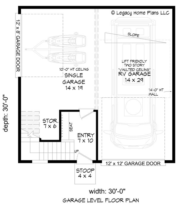 Contemporary Floor Plan - Main Floor Plan #932-959