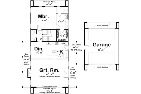 Floor Plan - Main Floor for Barndominium House Plan #455-340 - 3 bed, 2.5 bath