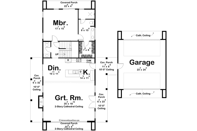 House Design - Floor Plan - Main Floor for Barndominium House Plan #455-340 - 3 bed, 2.5 bath