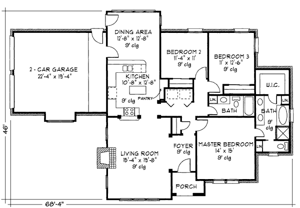 Home Plan - Cottage Floor Plan - Main Floor Plan #410-290