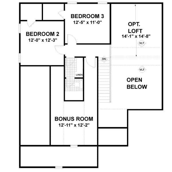Traditional Floor Plan - Upper Floor Plan #56-135