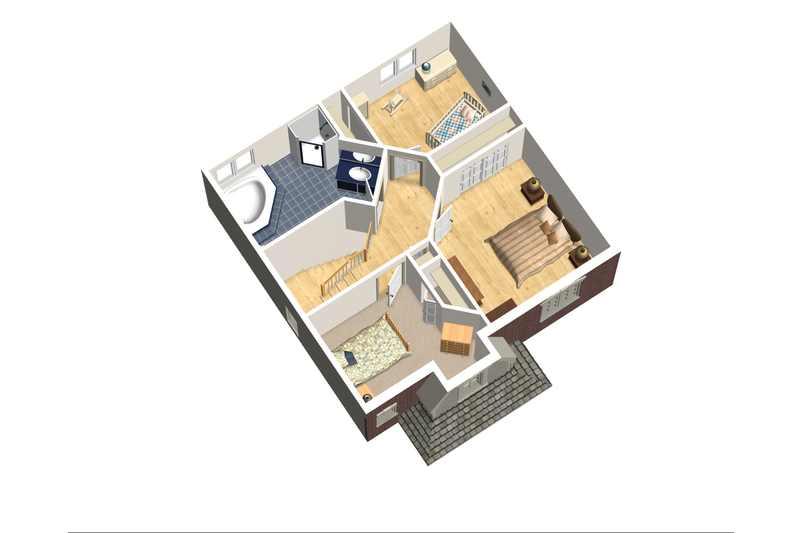 House Plan Design - Floor Plan - Upper Floor 1 for European House Plan #25-4711 - 3 bed, 1 bath