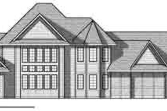 Exterior - Rear Elevation for European House Plan #70-848 - 3 bed, 2.5 bath