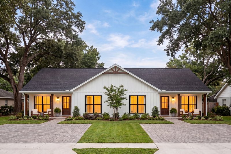 House Blueprint - Exterior - Front Elevation 3 for Farmhouse House Plan #430-435 - 8 bed, 6 bath