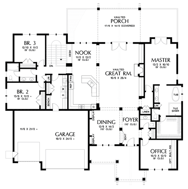 Home Plan - Craftsman Floor Plan - Main Floor Plan #48-673