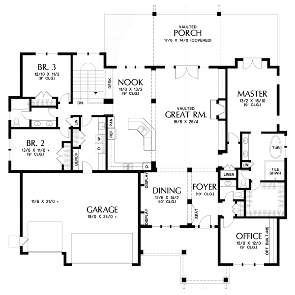 Craftsman Floor Plan - Main Floor Plan #48-673