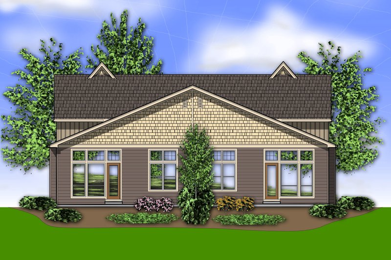 Dream House Plan - Exterior - Rear Elevation for Craftsman House Plan #48-566 - 3 bed, 2.5 bath