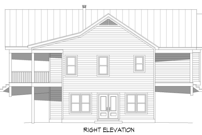 Home Plan - Exterior - Other Elevation 1 for Southern House Plan #932-900 - 2 bed, 2 bath