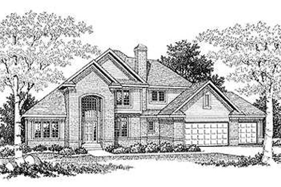 Exterior - Front Elevation for Traditional House Plan #70-404 - 3 bed, 2.5 bath