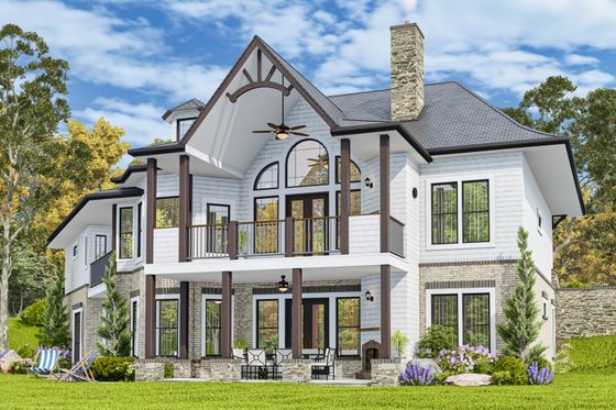 Exterior - Rear Elevation for Craftsman House Plan #54-707 - 3 bed, 2 bath