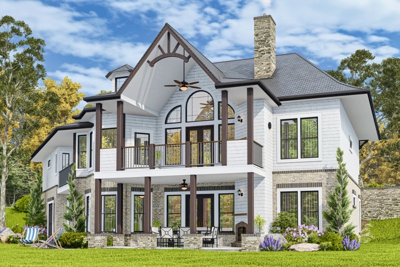 Home Plan - Exterior - Rear Elevation for Craftsman House Plan #54-707 - 3 bed, 2 bath