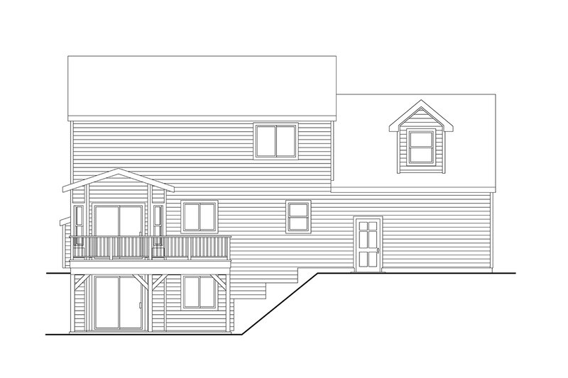 Home Plan - Exterior - Rear Elevation 1 for Country House Plan #124-1377 - 3 bed, 2.5 bath