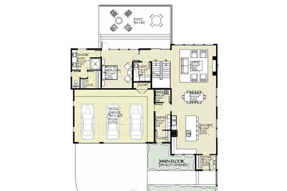 Floor Plan - Main Floor for Modern House Plan #901-151 - 4 bed, 3.5 bath
