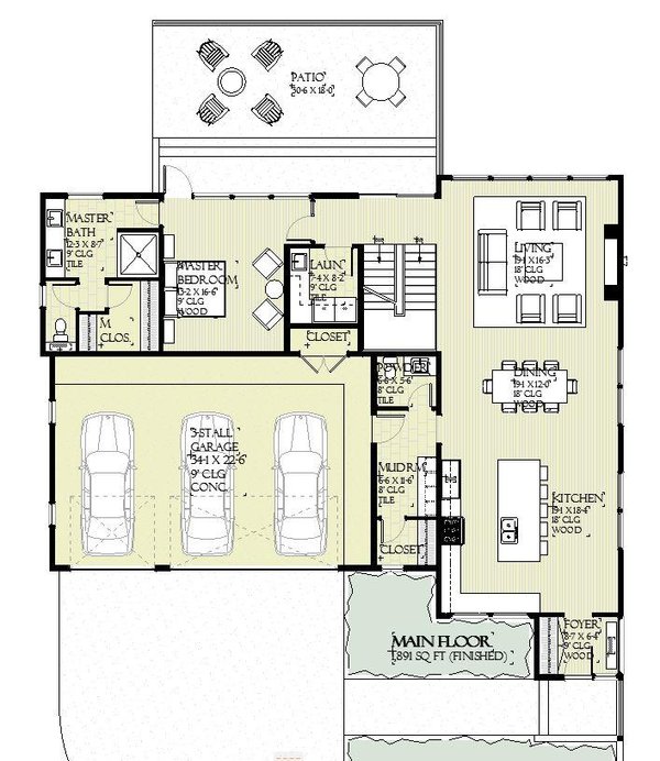 Dream House Plan - Modern Floor Plan - Main Floor Plan #901-151