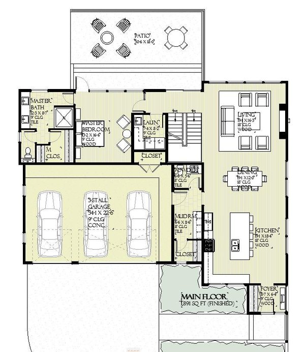 Architectural House Design - Modern Floor Plan - Main Floor Plan #901-151