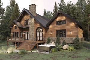 Exterior - Rear Elevation for Craftsman House Plan #23-2485 - 3 bed, 2.5 bath