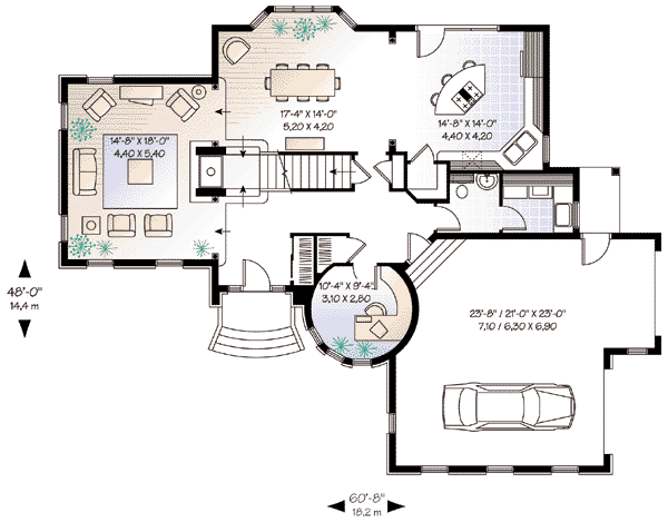 Home Plan - European Floor Plan - Main Floor Plan #23-405