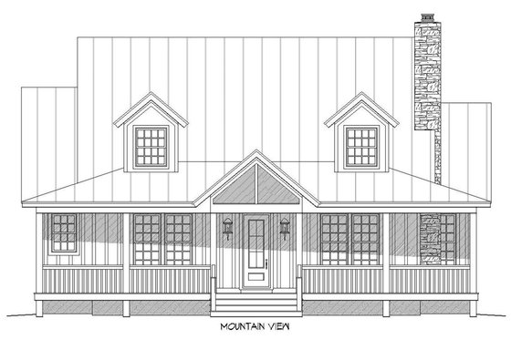 Exterior - Front Elevation 3 for Country House Plan #932-13 - 3 bed, 3.5 bath
