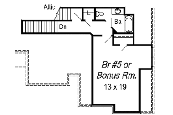 Floor Plan - Upper Floor for European House Plan #329-275 - 5 bed, 3.5 bath